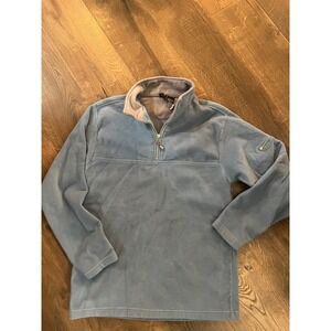 Foot Locker Mens Fleece Pullover Jacket Size L Blue Quarter Zip Long Sleeve